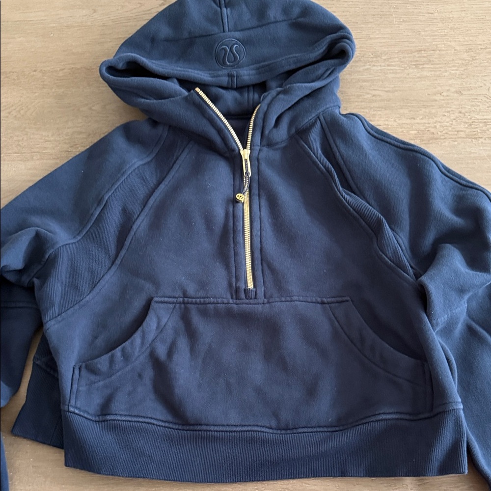 Lululemon Scuba Navy Blue Half-Zip Hoodie